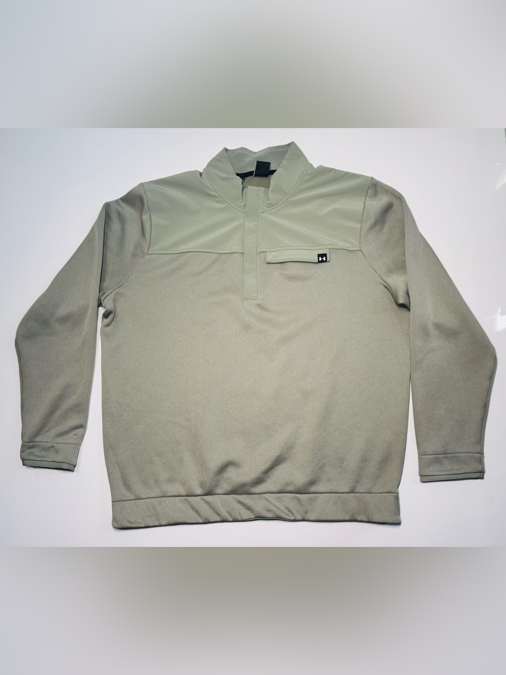Under Armour Golf Storm 1/4 Zip Pullover Mens 2XL Green Waffle Knit Mock Neck